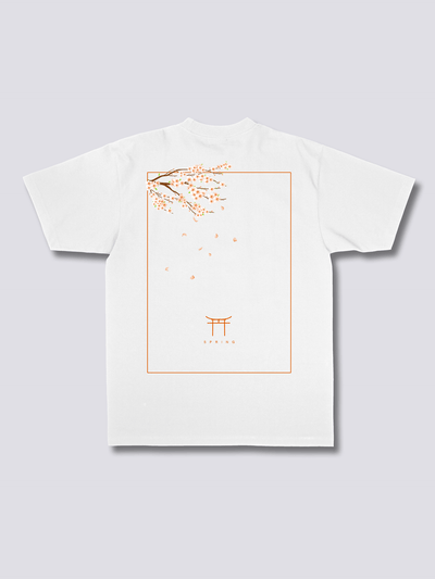 PEACH BLOSSOM 桃の花のバックプリントTシャツ