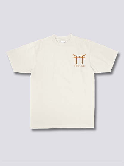 PEACH BLOSSOM 桃の花のバックプリントTシャツ