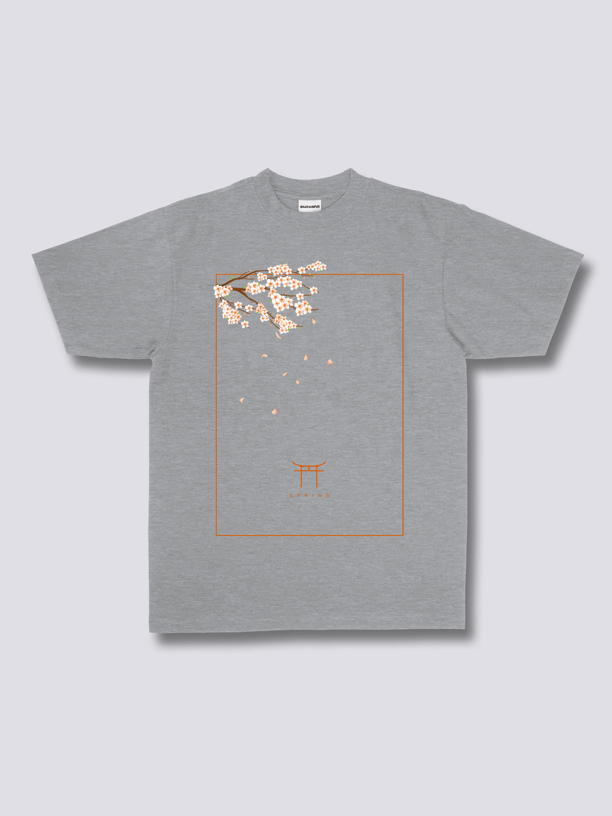 PEACH BLOSSOM 桃の花のフロントプリントTシャツ