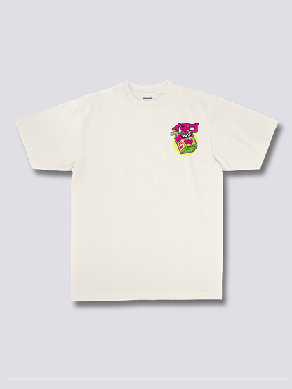 POISON STRAWBERRY いちごジュースのバックプリントTシャツ