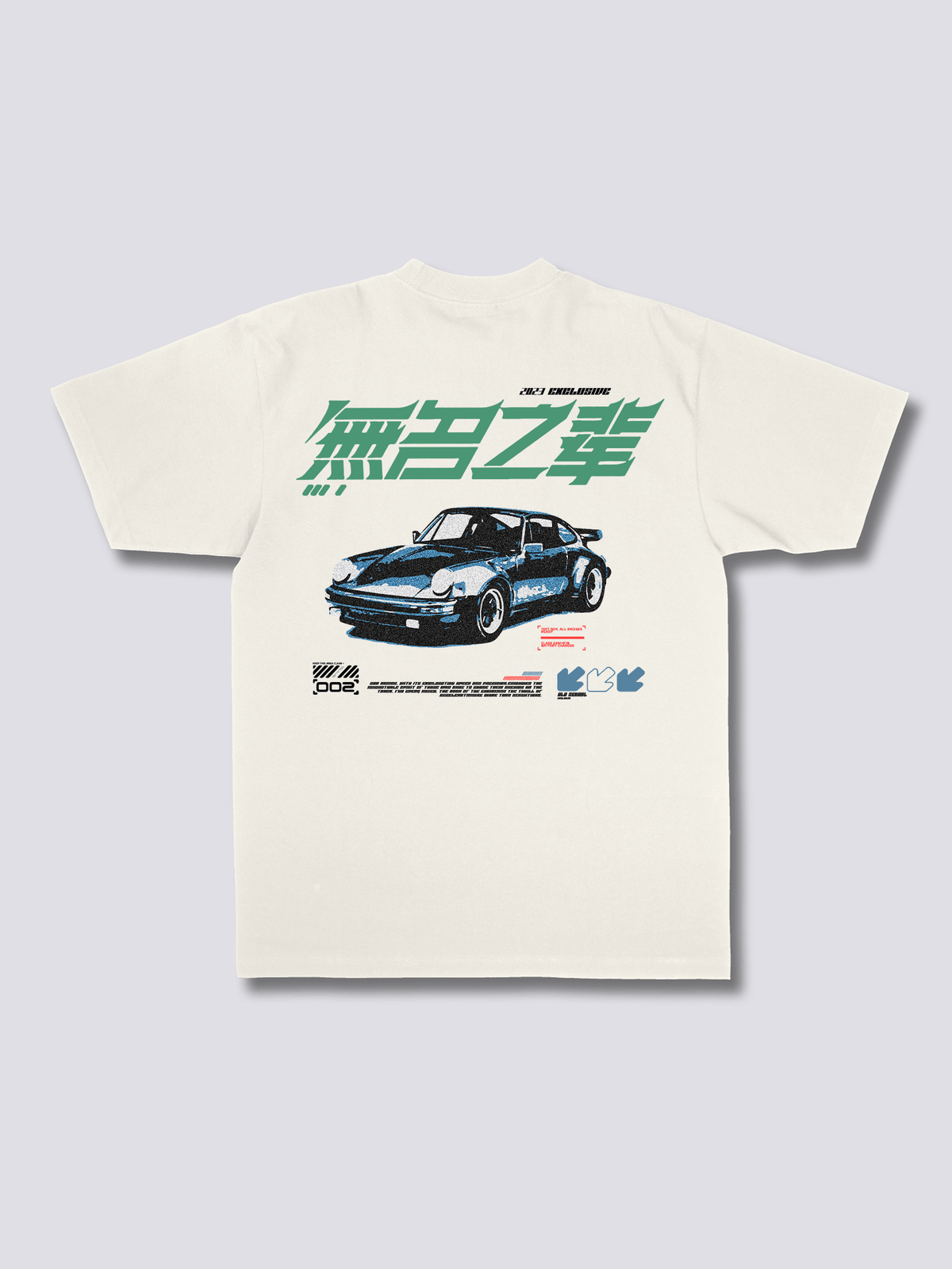 RACE レーシングカーのバックプリントTシャツ