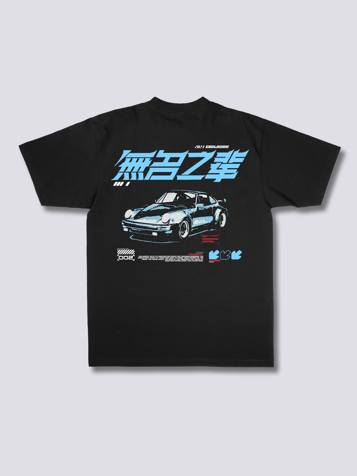 RACE レーシングカーのバックプリントTシャツ
