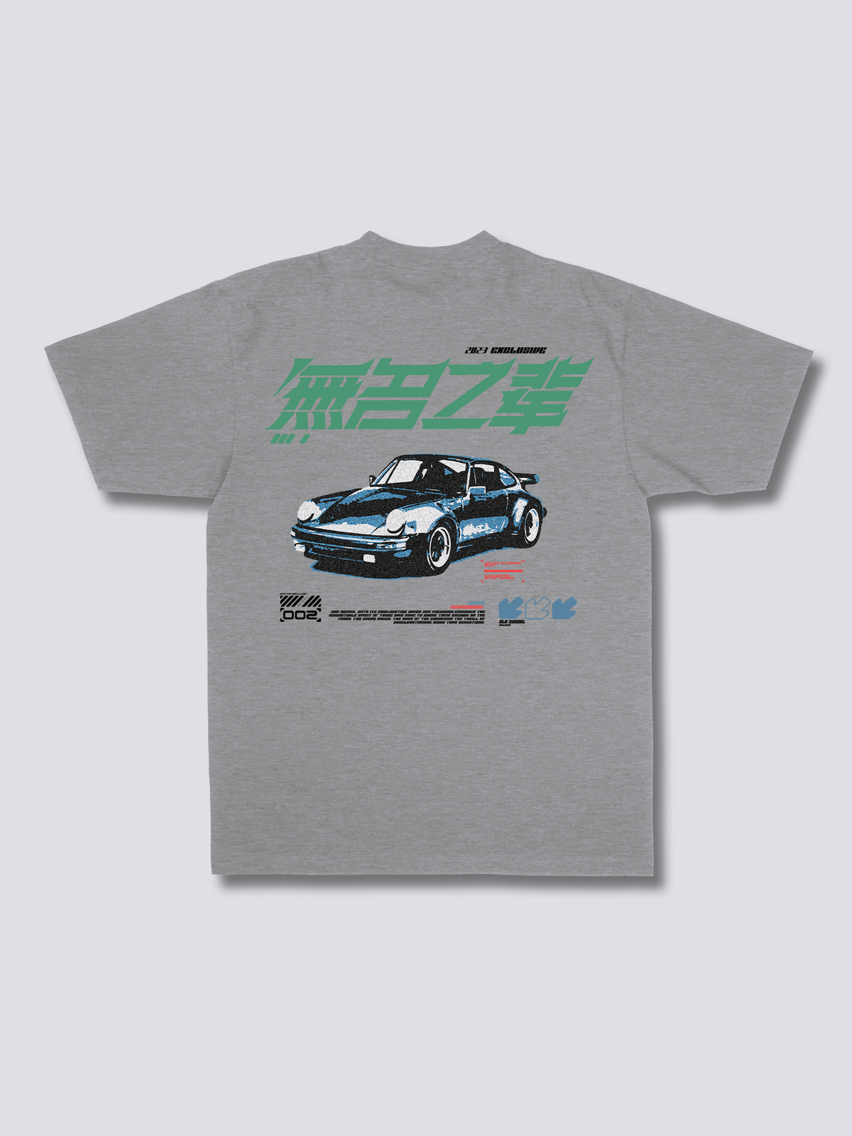 RACE レーシングカーのバックプリントTシャツ