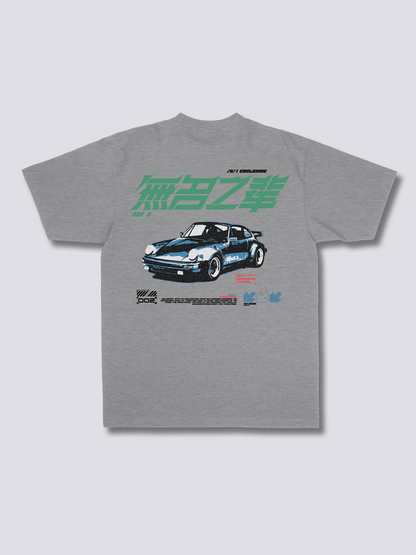 RACE レーシングカーのバックプリントTシャツ