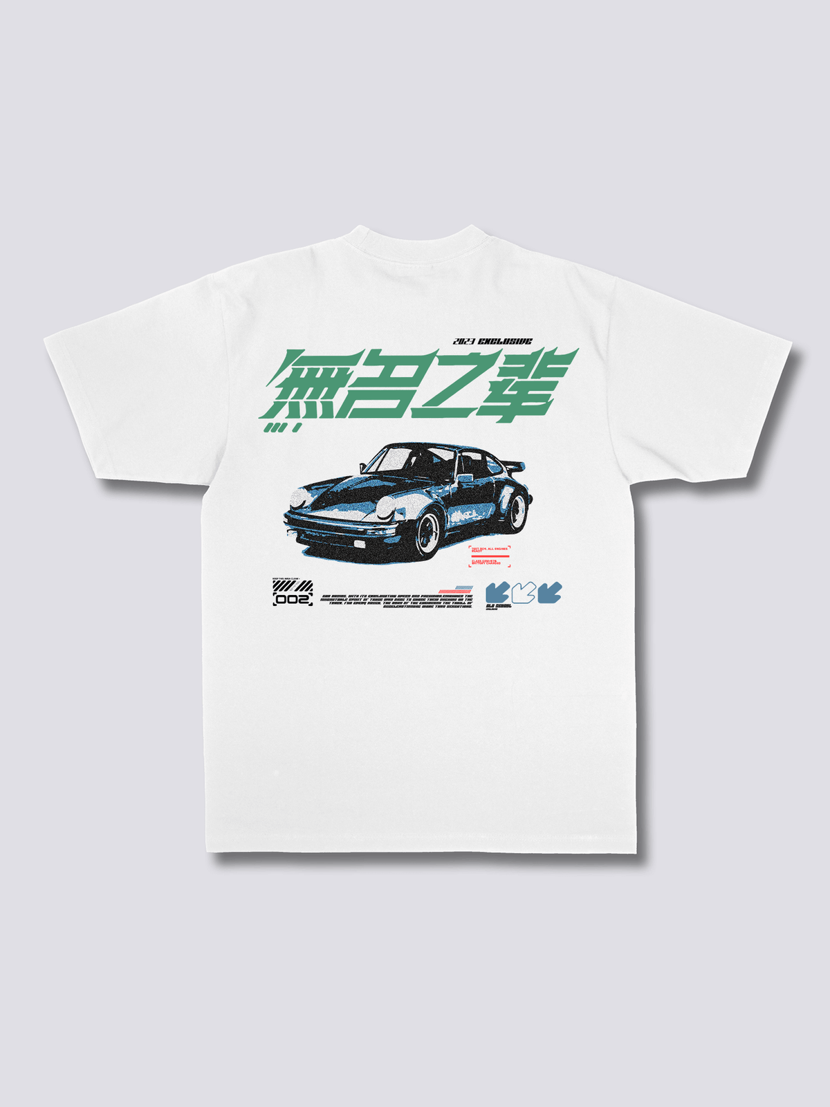 RACE レーシングカーのバックプリントTシャツ