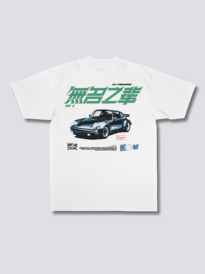 RACE レーシングカーのバックプリントTシャツ