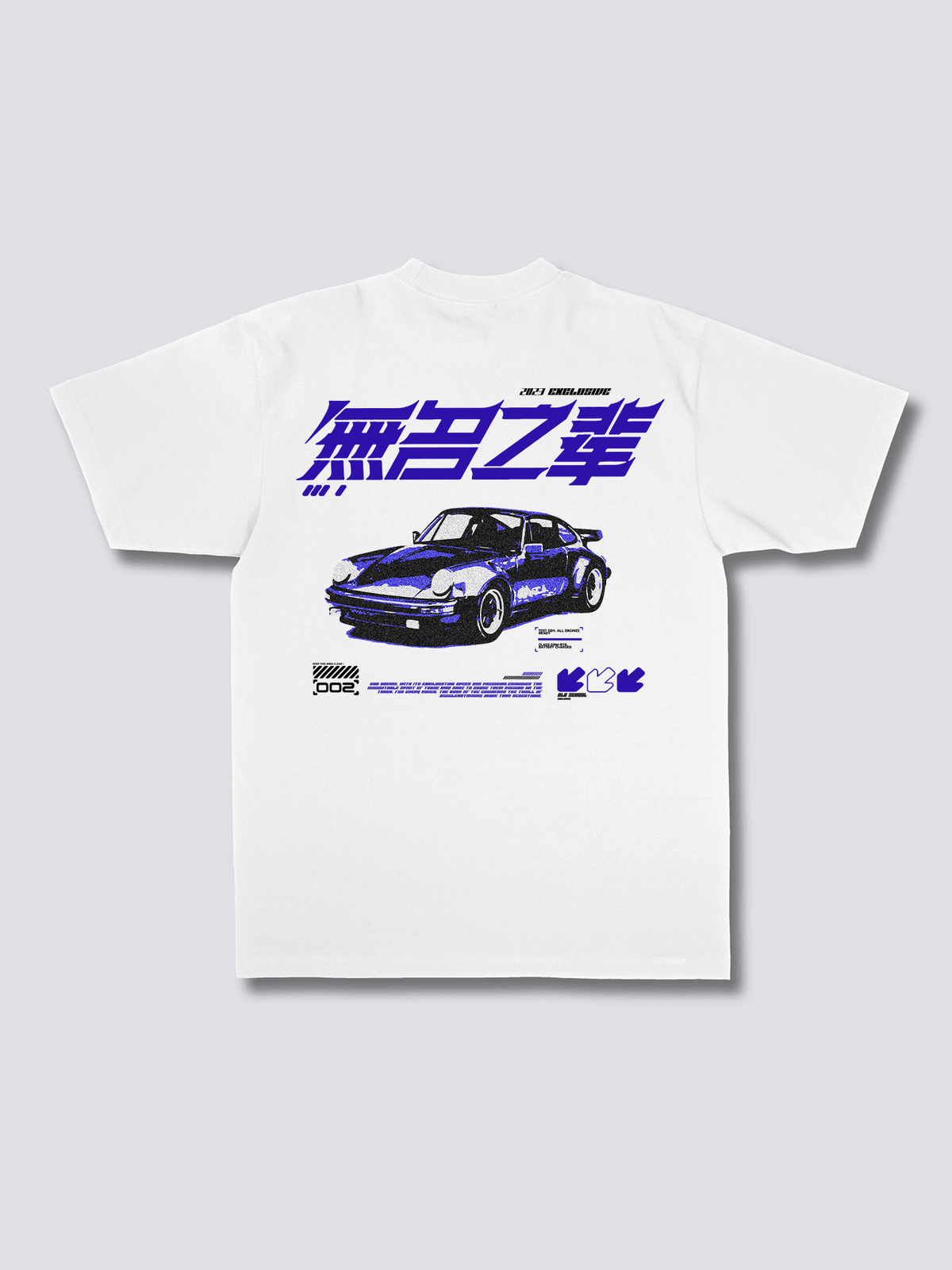 RACE レーシングカーのバックプリントTシャツ