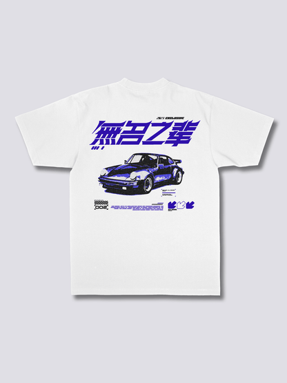 RACE レーシングカーのバックプリントTシャツ