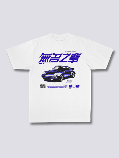 RACE レーシングカーのフロントプリントTシャツ