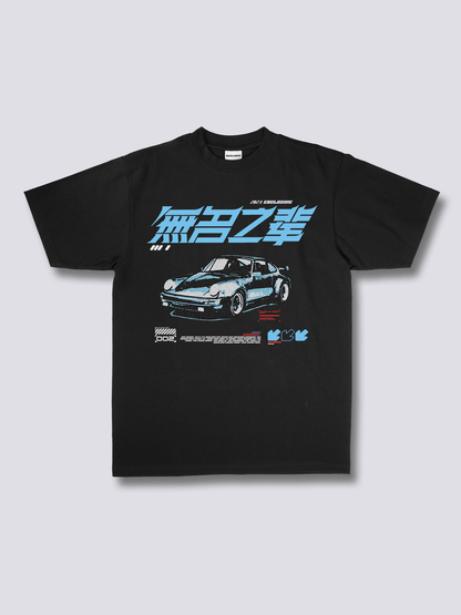RACE レーシングカーのフロントプリントTシャツ