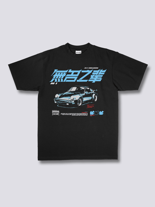 RACE レーシングカーのフロントプリントTシャツ