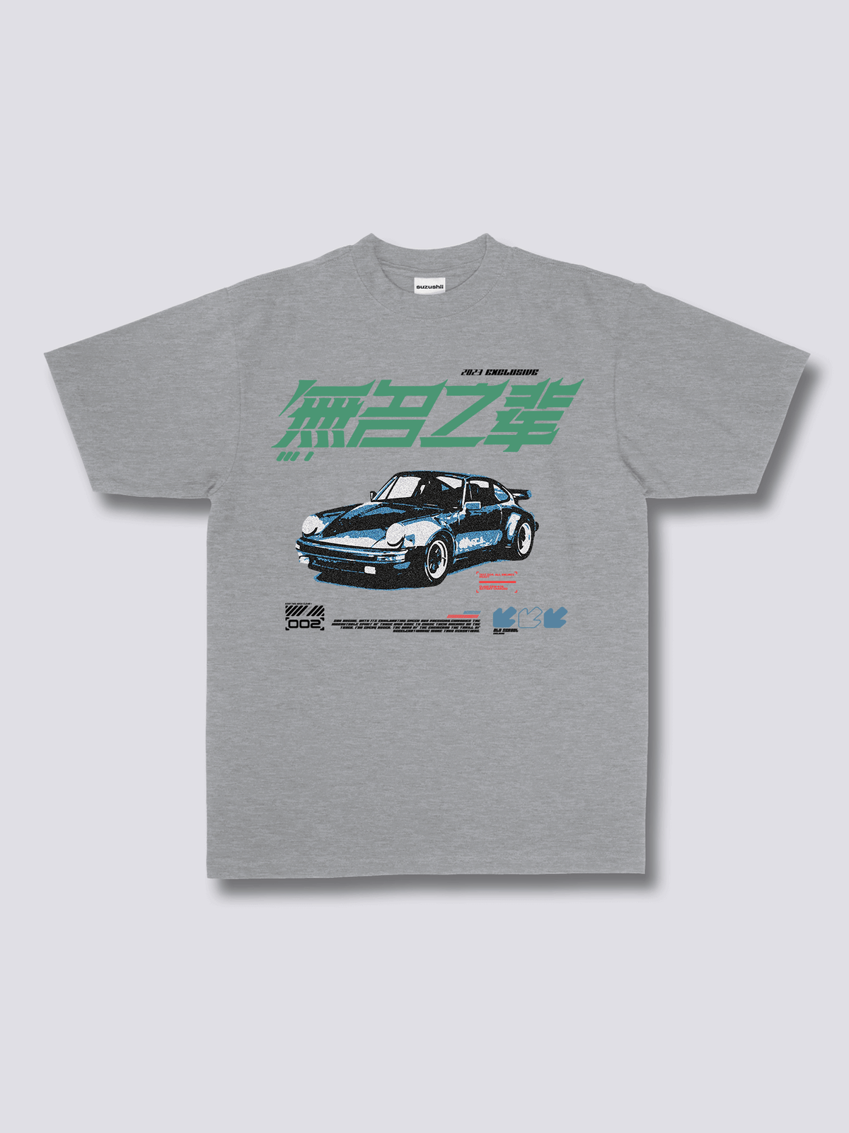 RACE レーシングカーのフロントプリントTシャツ