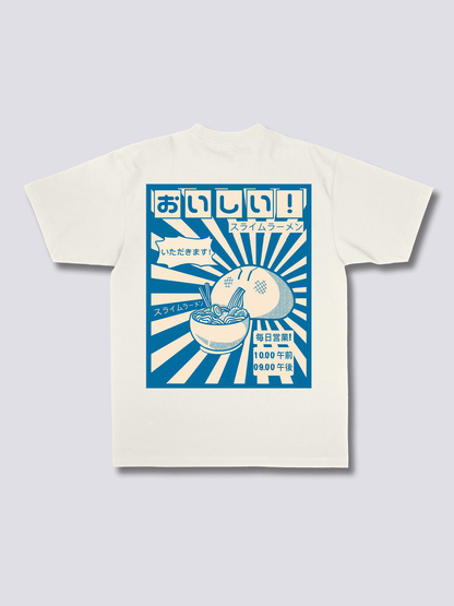 RAMEN GOBBLER ラーメンのバックプリントTシャツ