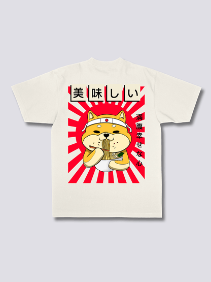 RAMEN SHIBA 柴犬とラーメンのバックプリントTシャツ