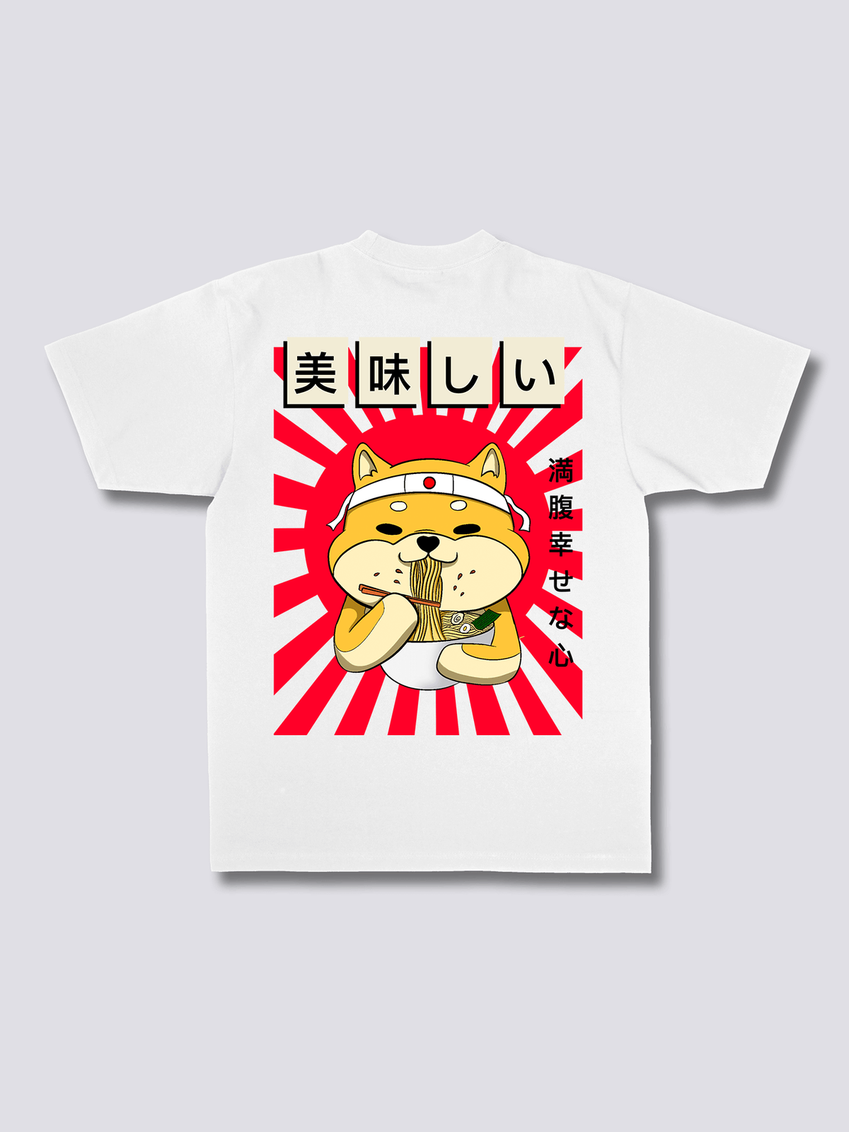 RAMEN SHIBA 柴犬とラーメンのバックプリントTシャツ