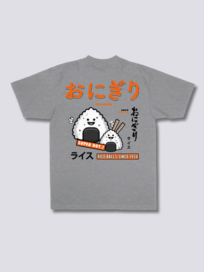 RICE BALL おにぎりのバックプリントTシャツ
