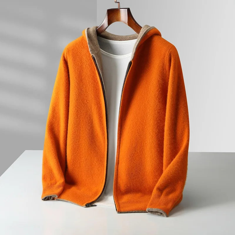 KOJI リバーシブルのカシミヤ混ニットパーカー