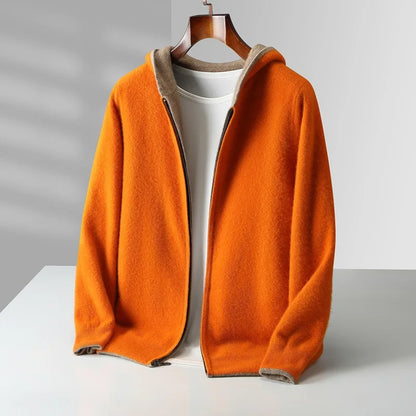 KOJI リバーシブルのカシミヤ混ニットパーカー