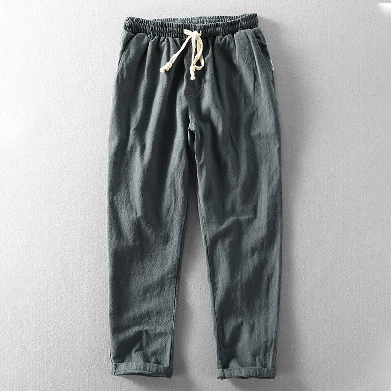 REN コットンリネンのドローストリングパンツ