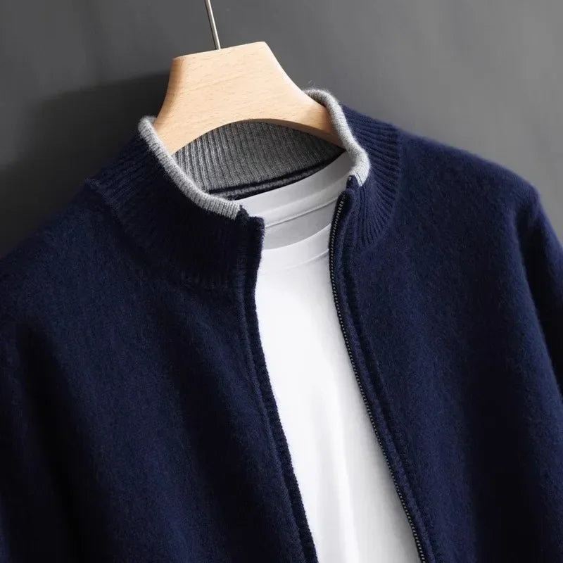 RYO カシミヤ混のジップアップニットジャケット