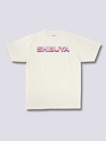 SHIBUYA 渋谷の夜のバックプリントTシャツ