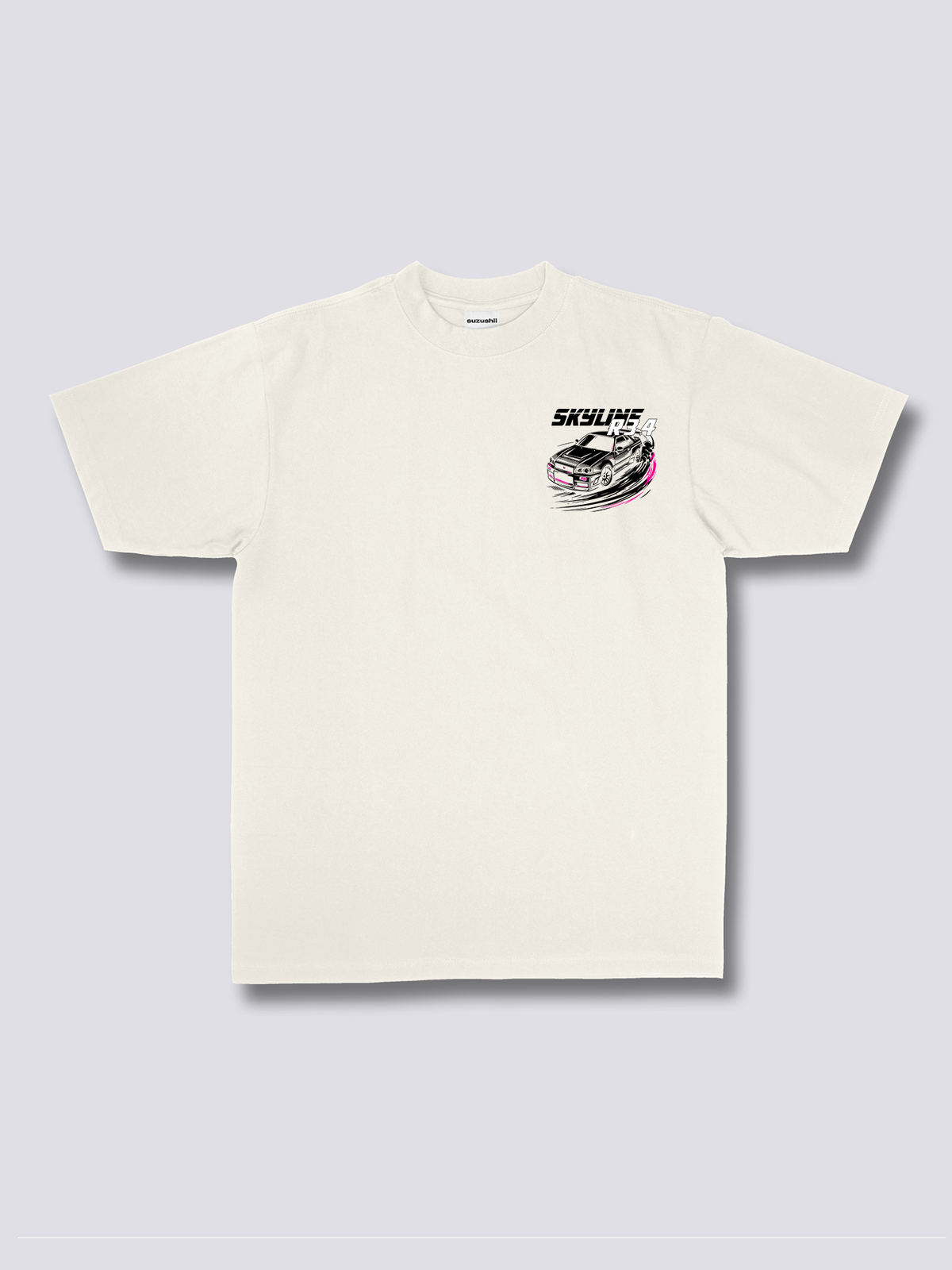 SKYLINE R34 スポーツカーのバックプリントTシャツ