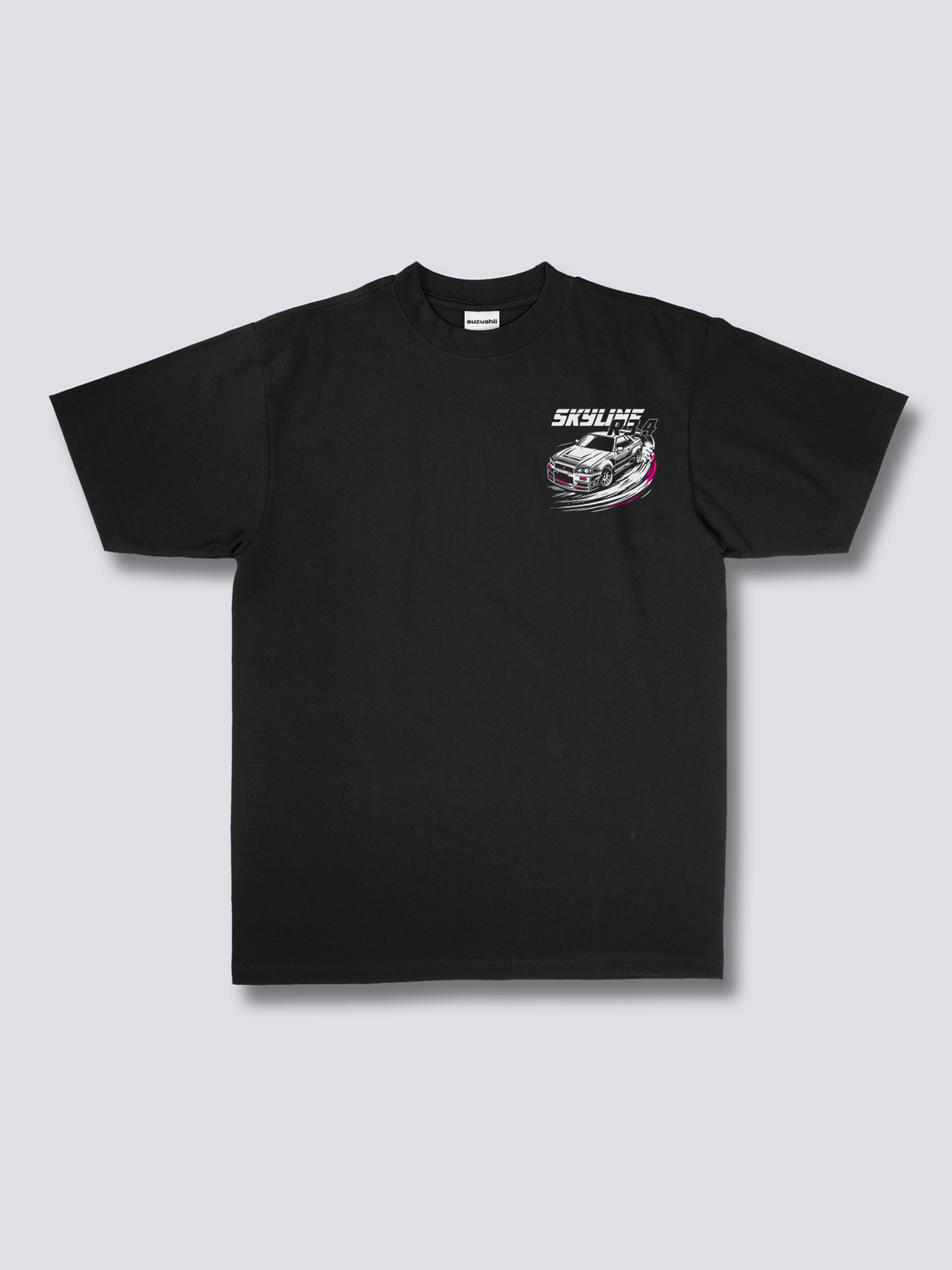 SKYLINE R34 スポーツカーのバックプリントTシャツ