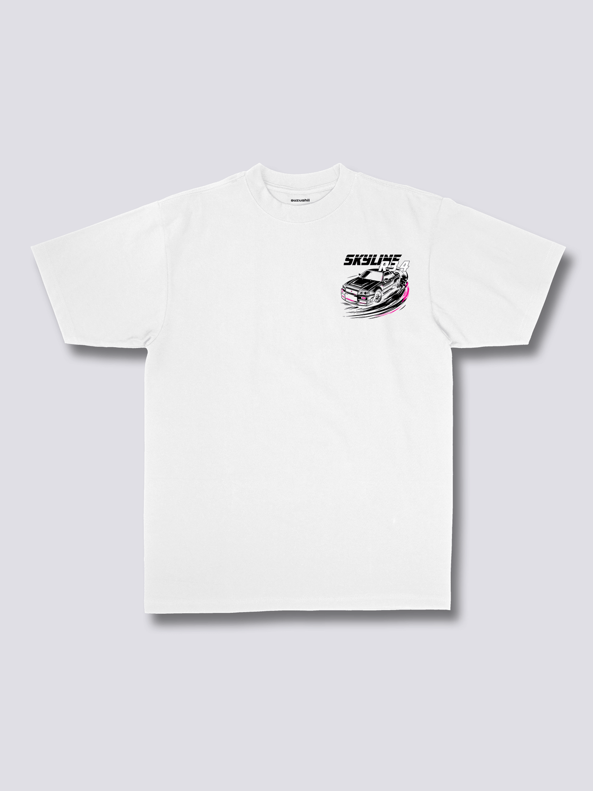 SKYLINE R34 スポーツカーのバックプリントTシャツ