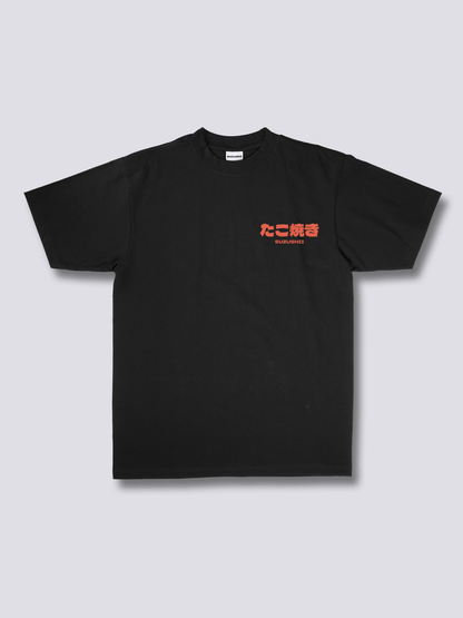 SNACKZILLA 怪獣とたこ焼きのバックプリントTシャツ