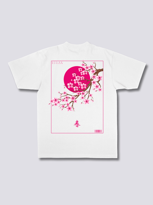 SPRING BLOSSOM 春の花のバックプリントTシャツ