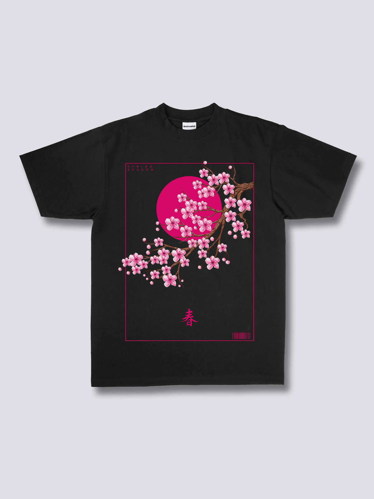 SPRING BLOSSOM 春の花のフロントプリントTシャツ
