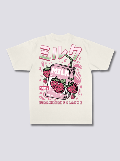 STRAWBERRY MILK いちごミルクのバックプリントTシャツ