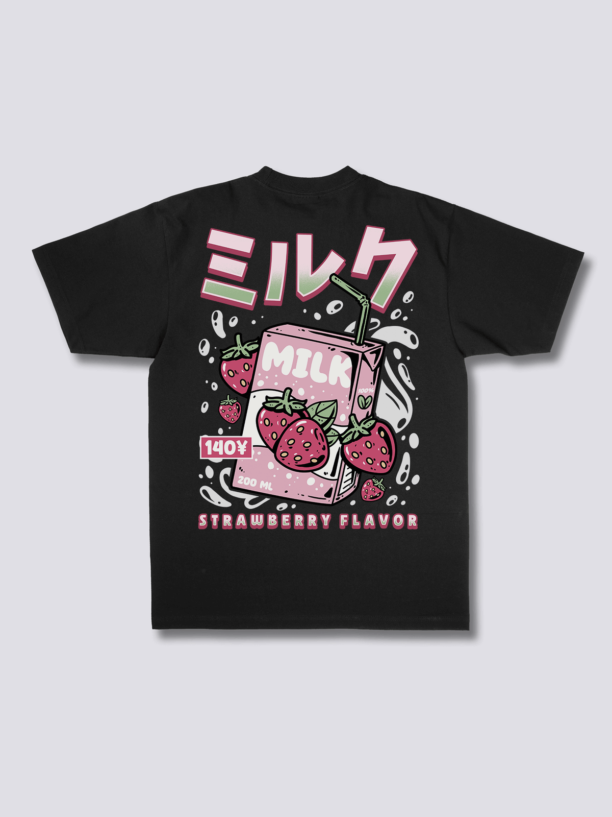 STRAWBERRY MILK いちごミルクのバックプリントTシャツ