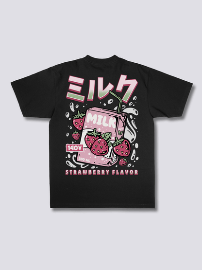 STRAWBERRY MILK いちごミルクのバックプリントTシャツ