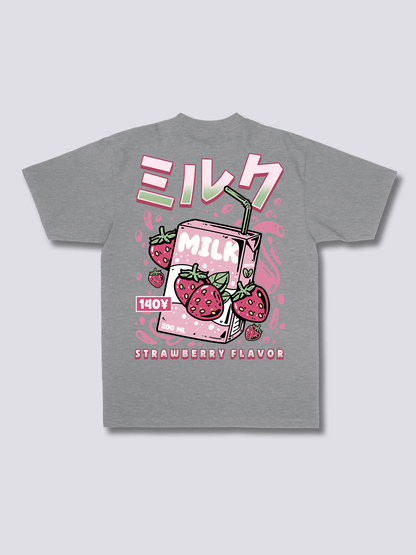 STRAWBERRY MILK いちごミルクのバックプリントTシャツ