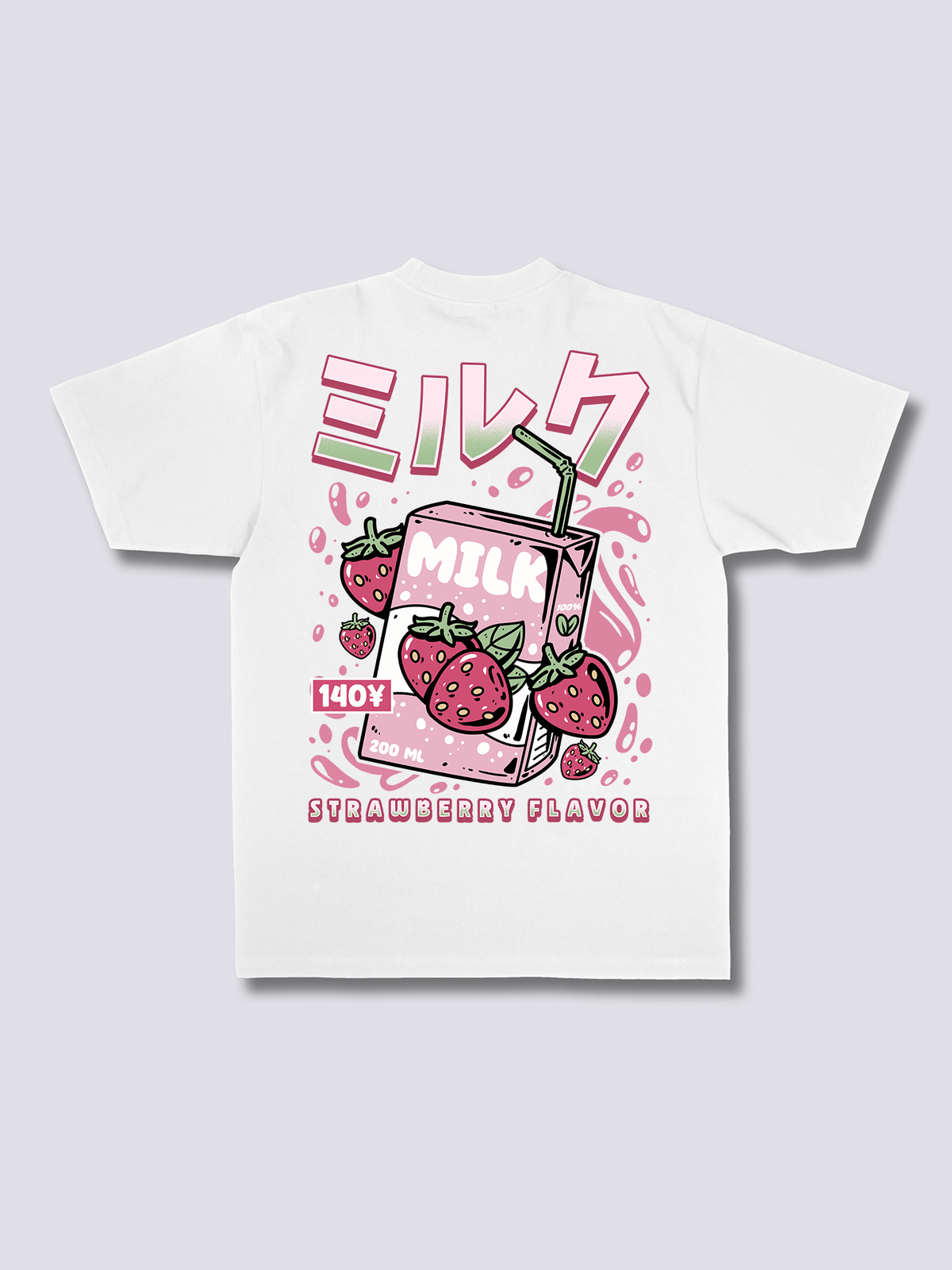 STRAWBERRY MILK いちごミルクのバックプリントTシャツ