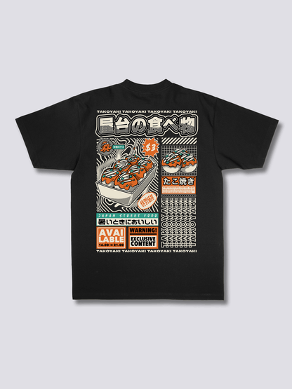 TAKOYAKI たこ焼きのバックプリントTシャツ