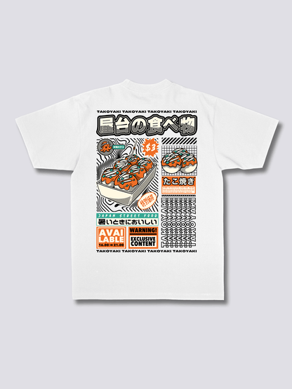 TAKOYAKI たこ焼きのバックプリントTシャツ