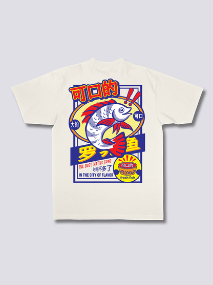 TASTY 魚のバックプリントTシャツ
