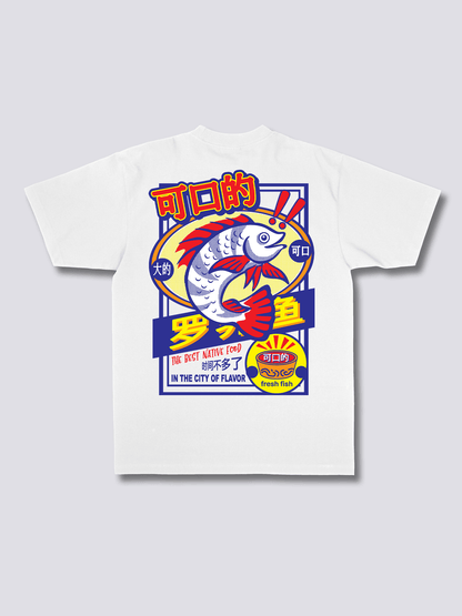 TASTY 魚のバックプリントTシャツ