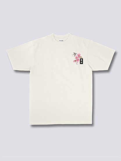 TOKYO SAKURA 東京と桜のバックプリントTシャツ