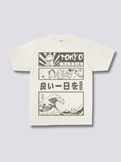 TOKYO WAVE 東京と波のフロントプリントTシャツ