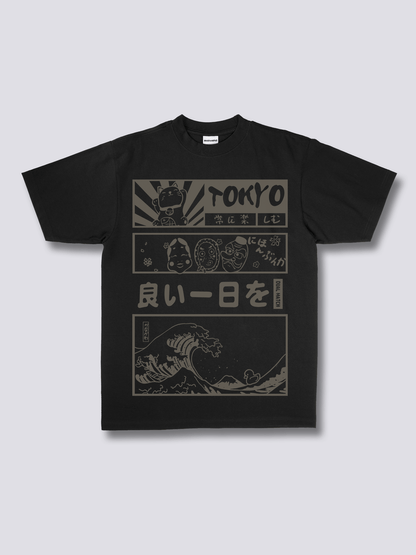 TOKYO WAVE 東京と波のフロントプリントTシャツ
