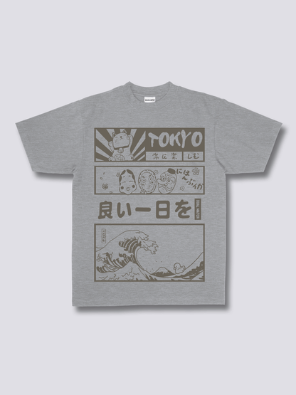 TOKYO WAVE 東京と波のフロントプリントTシャツ