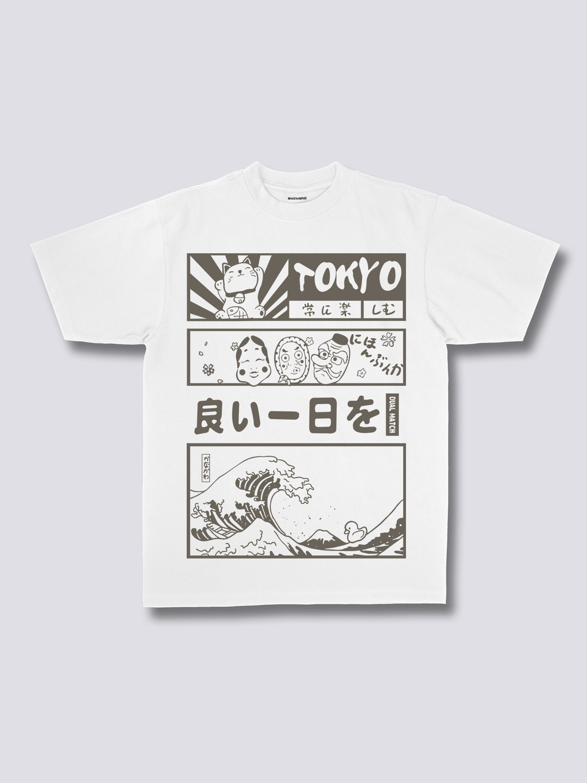 TOKYO WAVE 東京と波のフロントプリントTシャツ