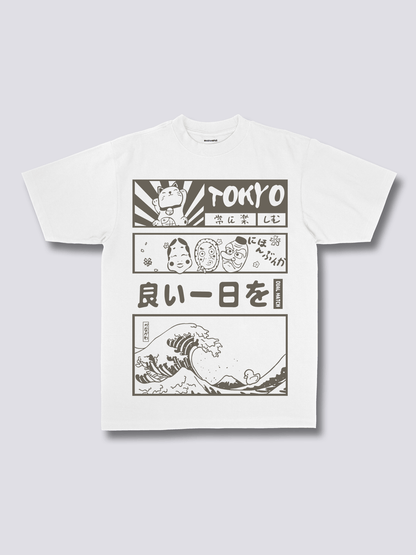 TOKYO WAVE 東京と波のフロントプリントTシャツ