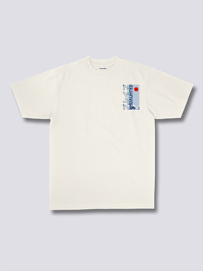 UNDAUNTED 和文字のバックプリントTシャツ