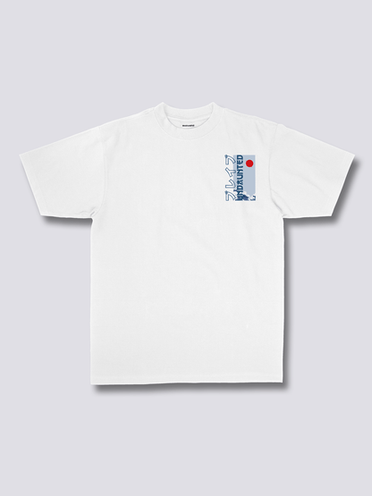 UNDAUNTED 和文字のバックプリントTシャツ