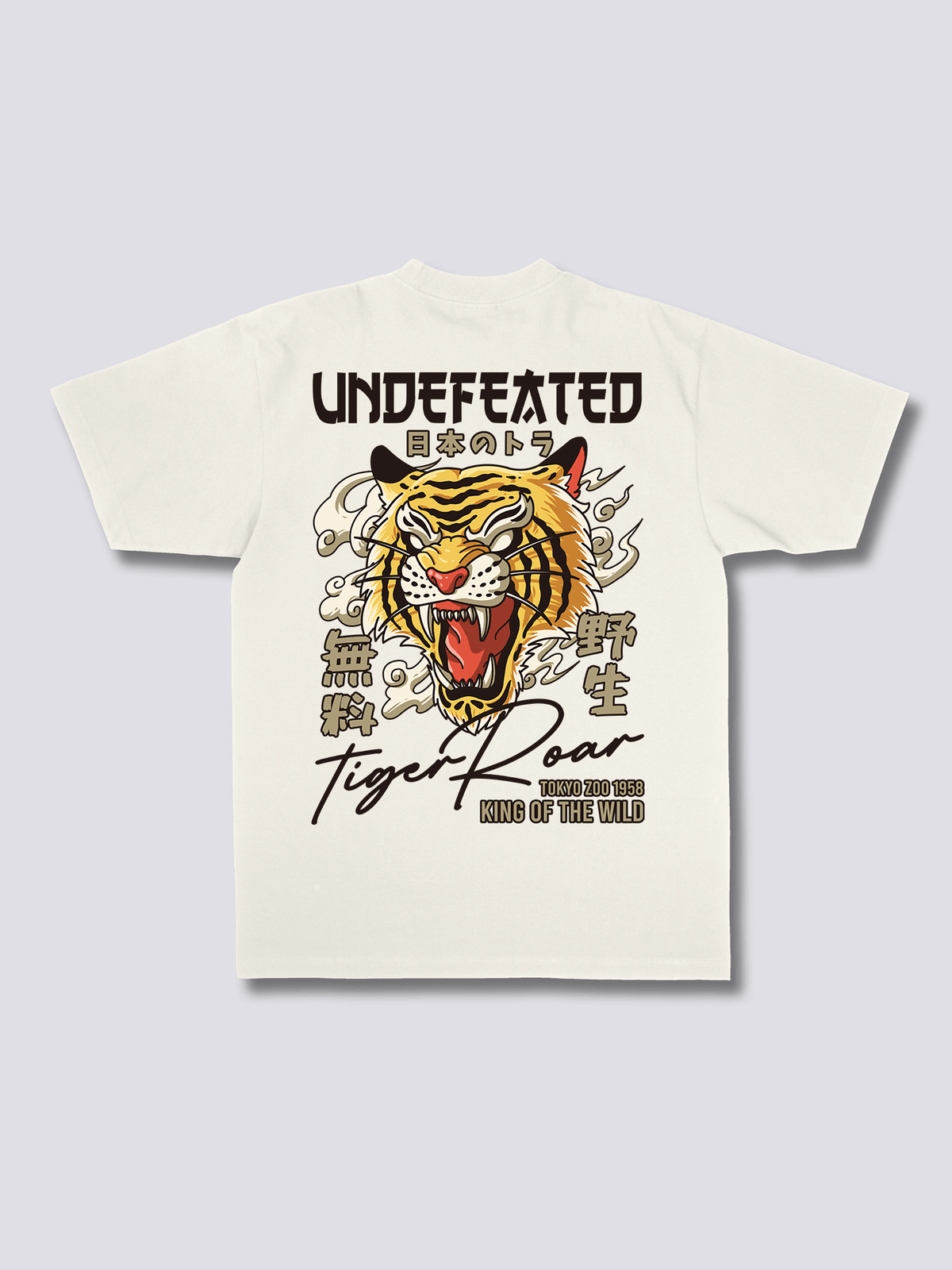 UNDEFEATED 和柄グラフィックのバックプリントTシャツ
