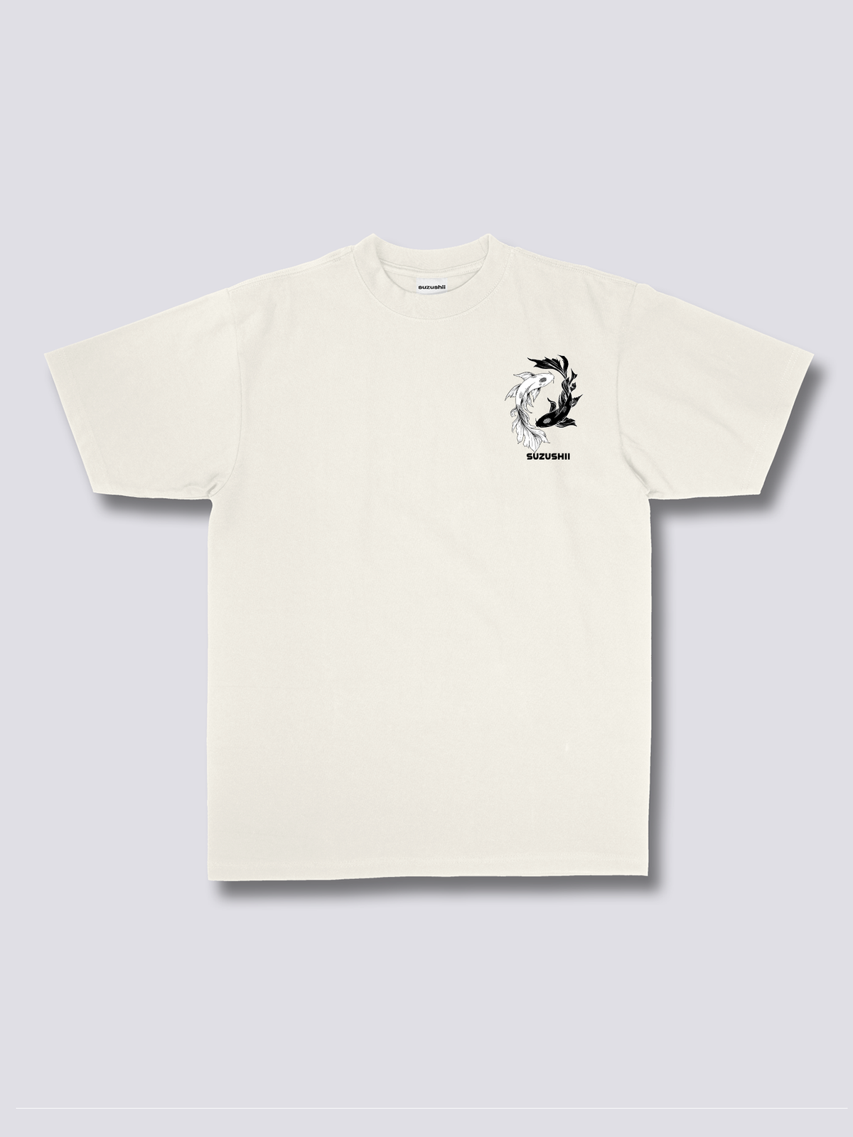 YING YANG KOI 陰陽錦鯉のバックプリントTシャツ